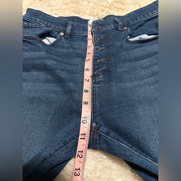 LOFT Outlet Women’s Size 6 Button Fly High Rise Skinny Denim Blue Jeans EUC - Picture 3 of 10